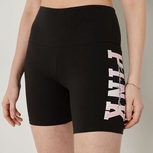 Victoria's Secret PINK High Waist Bike Shorts Black Freya Tie Dye XL NEW